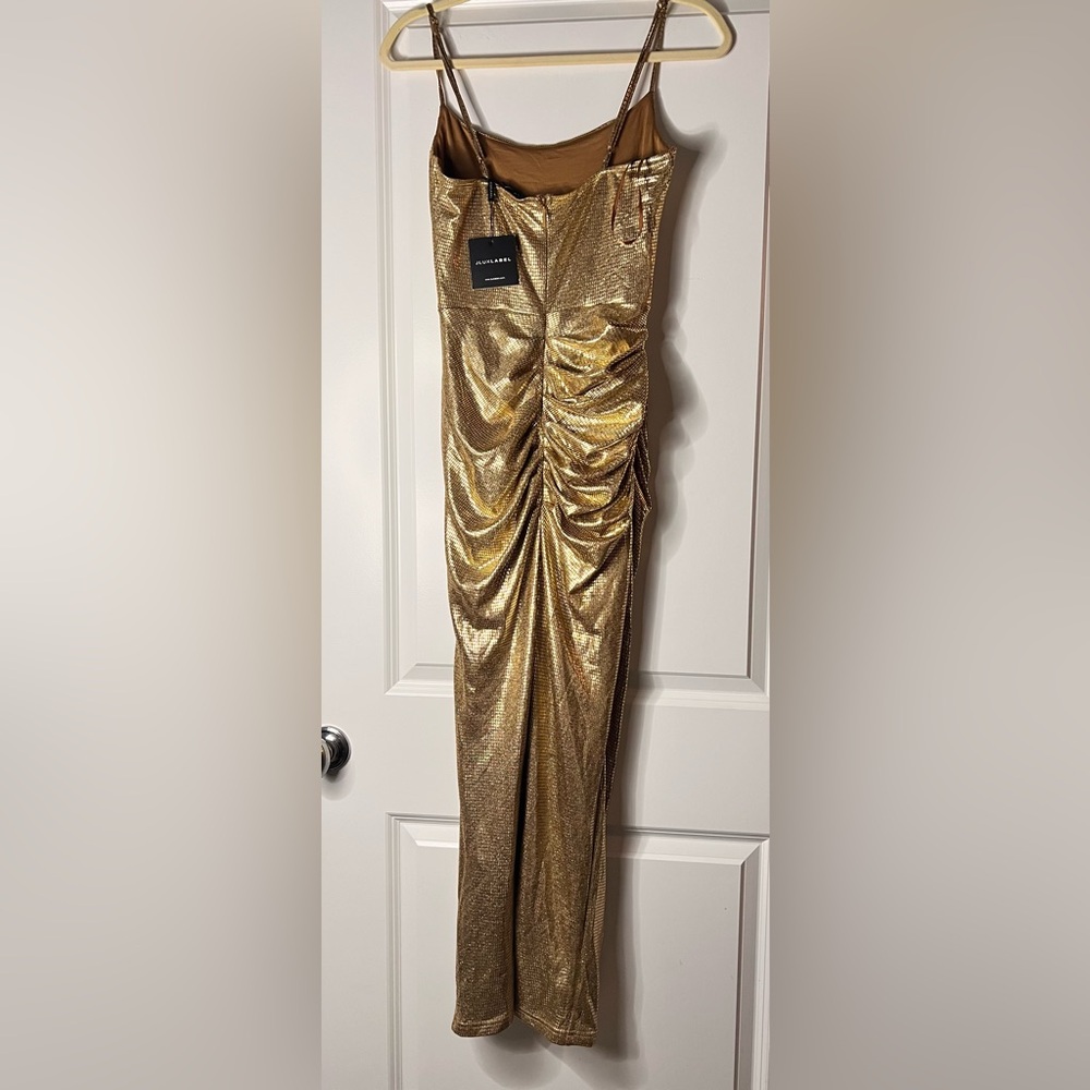 Gold Rubi Cowl Neck Cocktail Dress - Picture 7 of 10